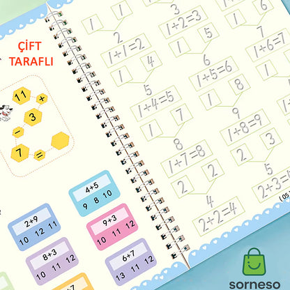 Çocuklar İçin Sihirli Yazı Öğrenme Seti (4 Kitap + Kalem + 5 Yedek Uç)