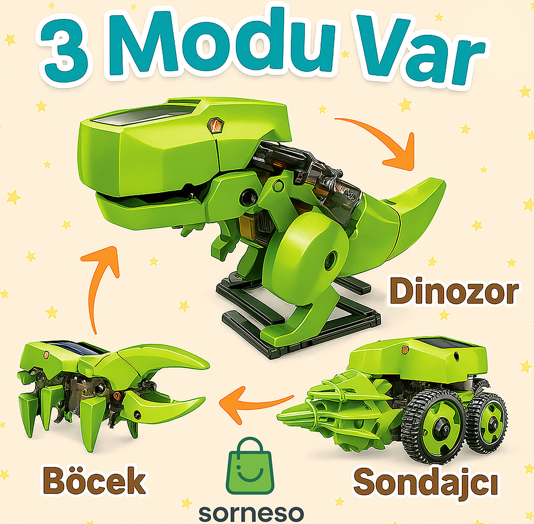 3 Farklı Modu İle Güneş Enerjili Dinozor | STEM Eğitim Oyuncağı