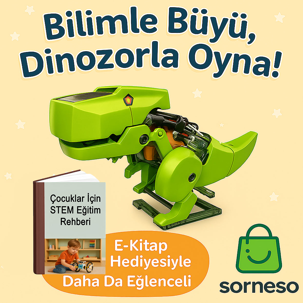 3 Farklı Modu İle Güneş Enerjili Dinozor | STEM Eğitim Oyuncağı