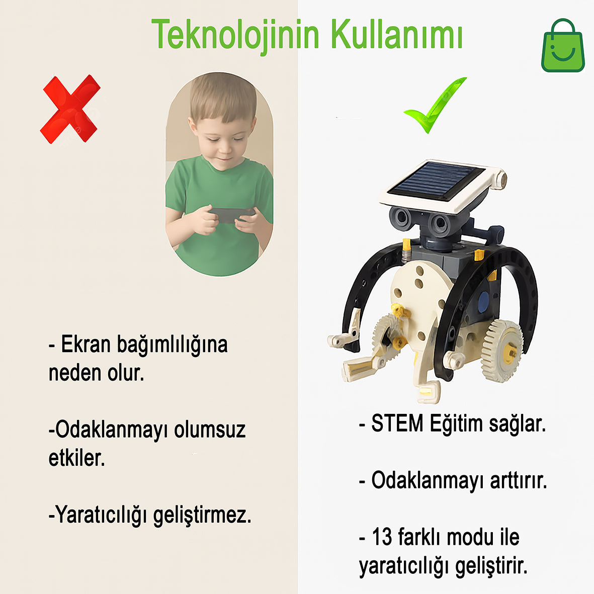 13’ü 1 Arada Güneş Enerjili Robot | STEM Eğitim Oyuncağı