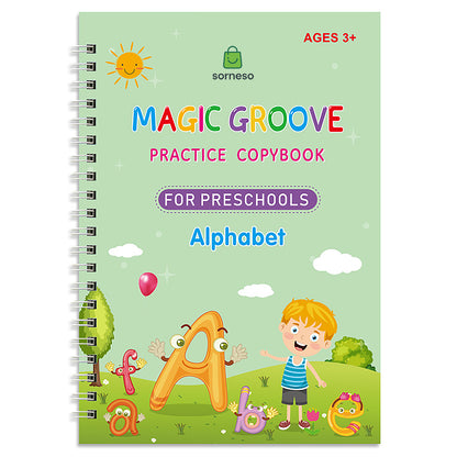 Çocuklar İçin Sihirli Yazı Öğrenme Seti (4 Kitap + Kalem + 5 Yedek Uç)