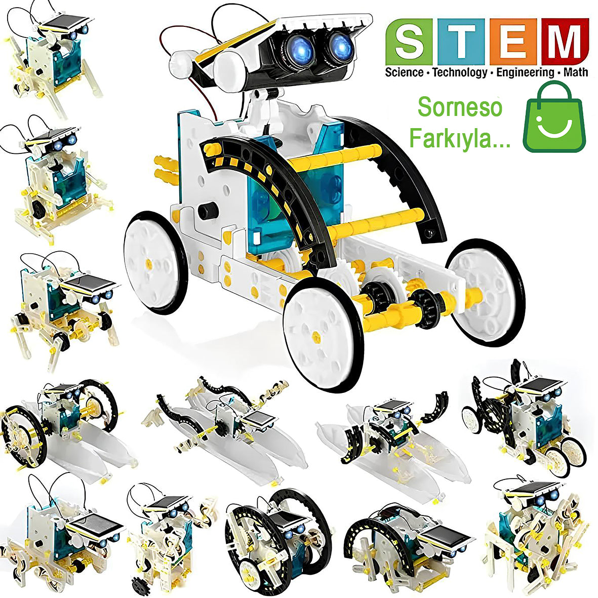 13’ü 1 Arada Güneş Enerjili Robot | STEM Eğitim Oyuncağı